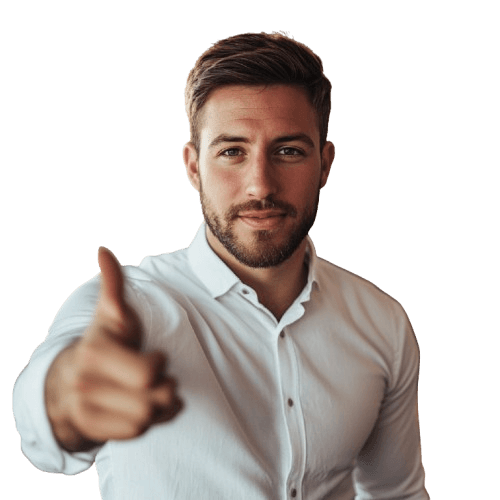 Person directing finger